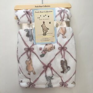 Baby Blanket Winnie the Pooh Pink Ribbons Lightweight NEW | Pooh Bear Collection